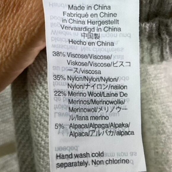 Madewell Kimball Pullover Sweater, V-neck, XL, Heather Fog, K5760 - Picture 8 of 11